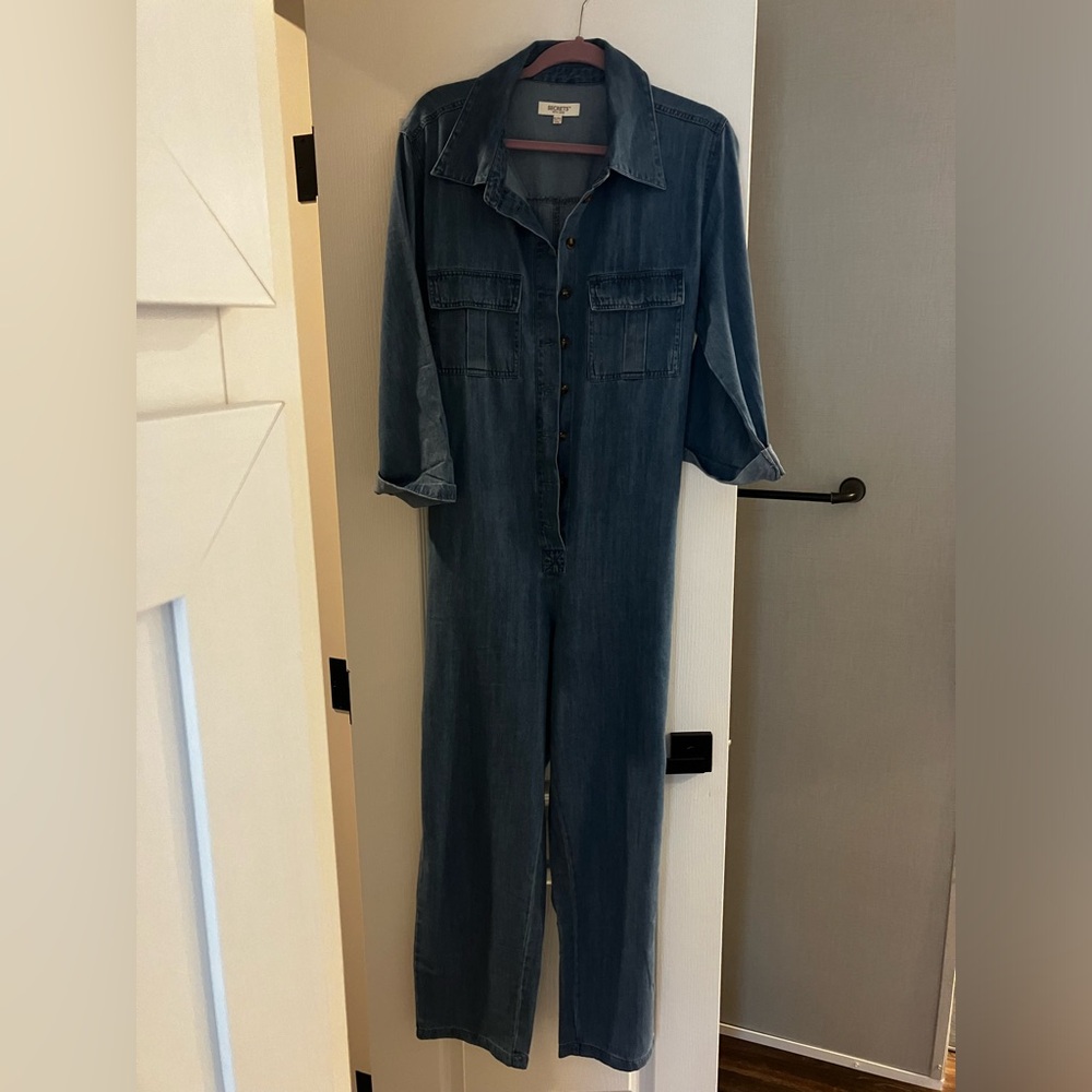 Denim jumpsuit 3/4 sleeve